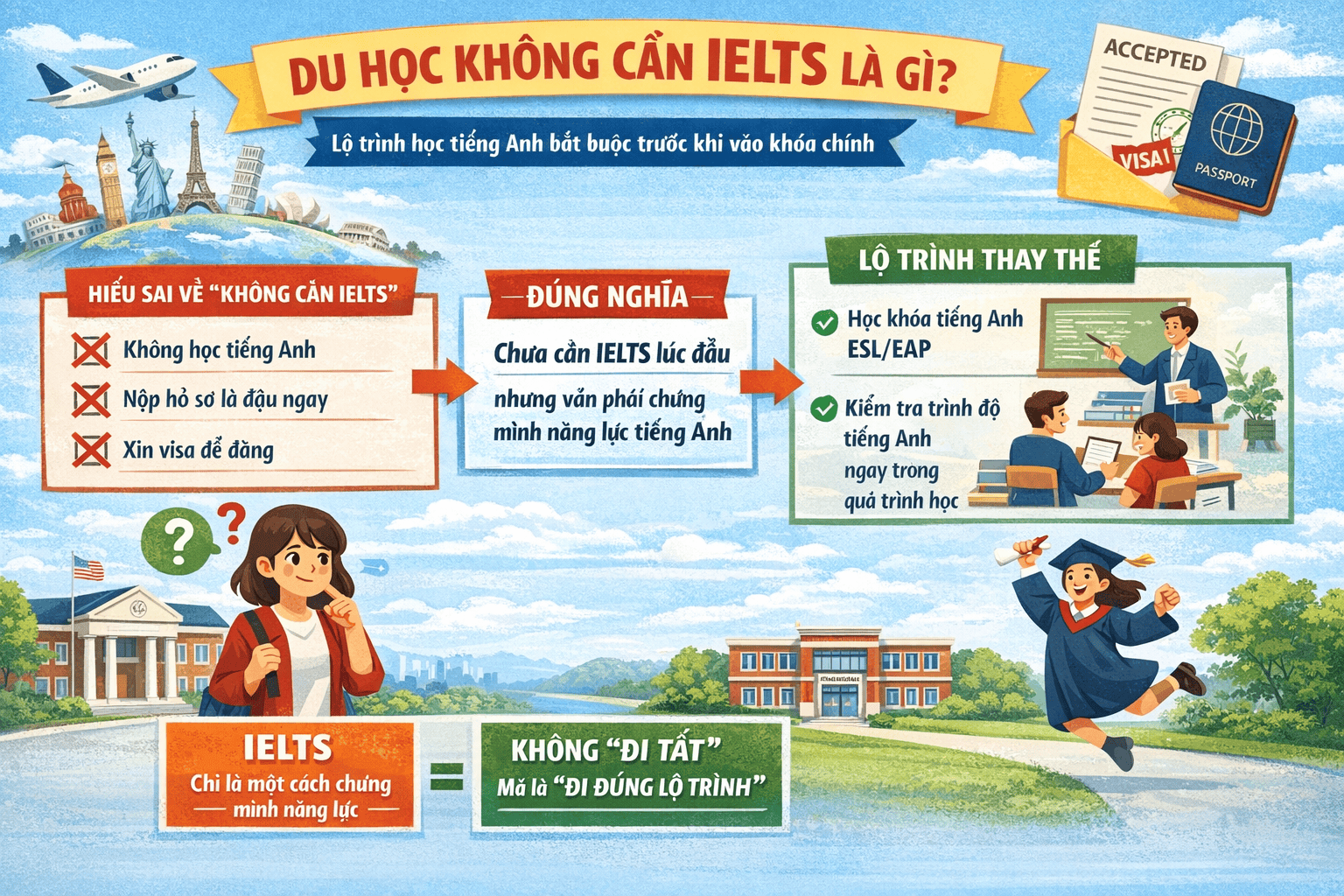 Ưu và nhược điểm nên biết khi du học không cần IELTS 9 du hoc khong can IELTS 1